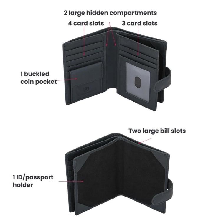 DKER YP-262 Anti-Skimming Passport Organizer ID Protection Wallet(Black)