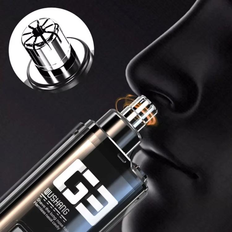 WUSHANG Rechargeable Nose Hair Trimmer USB-C Charging Gentle & Painless Nasal Grooming(Black)