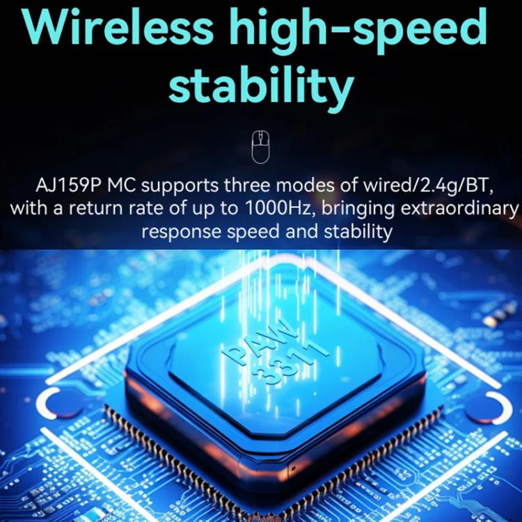 Ajazz AJ159P MC Tri-Mode Magnetic Wireless Mouse Ergonomic Lightweight Silent Gaming Mice