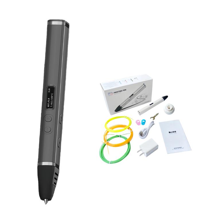 3D Printing Pen Kit With Detachable Body, HD OLED Screen & Precise Temperature Control – 3-Speed Adjustable, Without Plug, US Plug, EU Plug