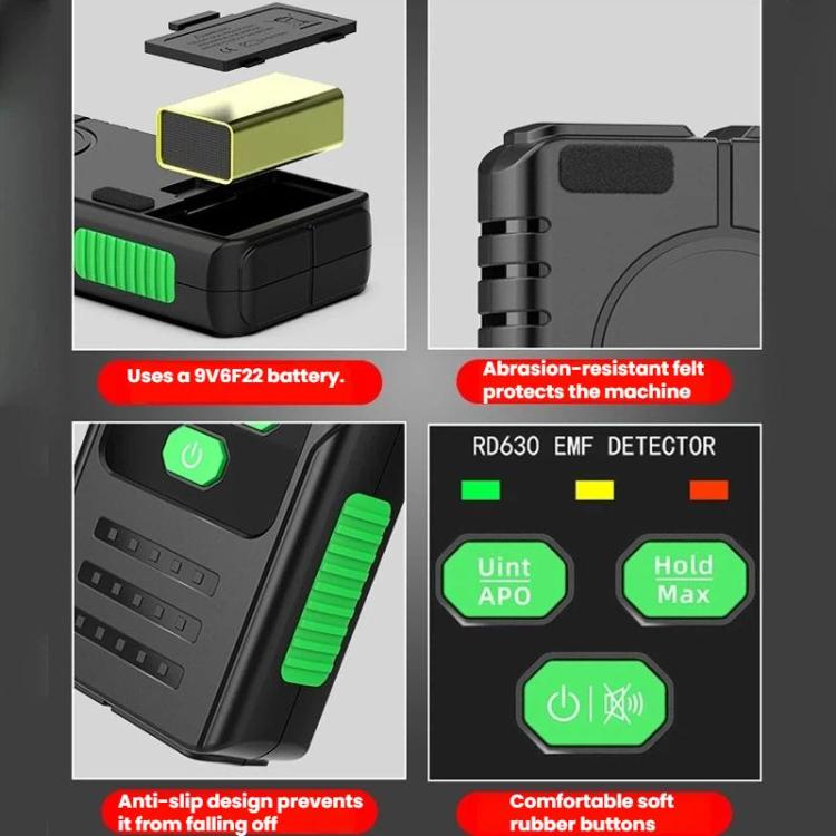 R&D INSTRUMEMTS RD630 3 In 1 Electric Field Magnetic Field RF Detector Electromagnetic Radiation Tester, RD630