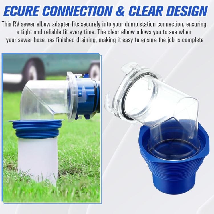 RV Sewage Drain Pipe 90-degree Flexible Hose Adapter, CP-5631