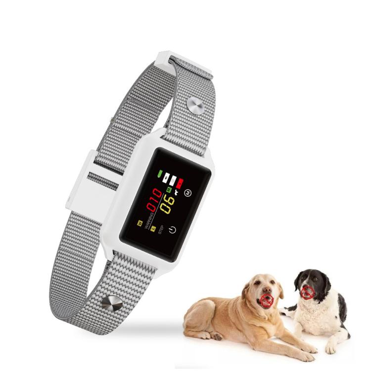 B800 Smart Anti-Bark Collar Electric Shock Dog Trainer With Color Screen & Anti-False Trigger, IP68 Waterproof, Magnetic Charging, Electric Shock Gray