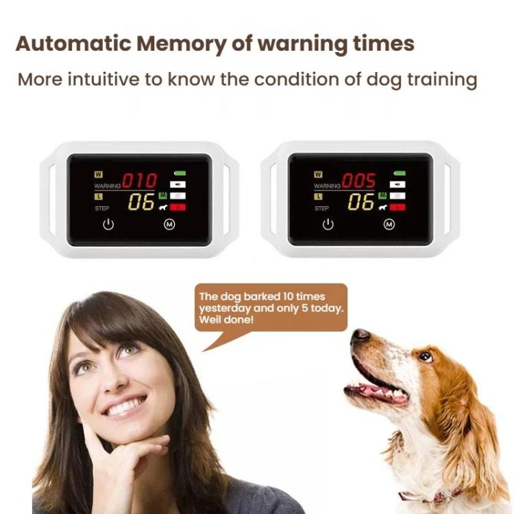 B800 Smart Anti-Bark Collar Electric Shock Dog Trainer With Color Screen & Anti-False Trigger, IP68 Waterproof, Magnetic Charging, Electric Shock Gray