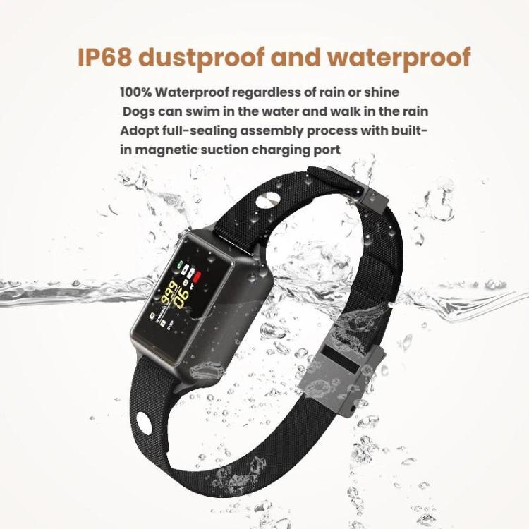 B800 Smart Anti-Bark Collar Electric Shock Dog Trainer With Color Screen & Anti-False Trigger, IP68 Waterproof, Magnetic Charging, Electric Shock Gray