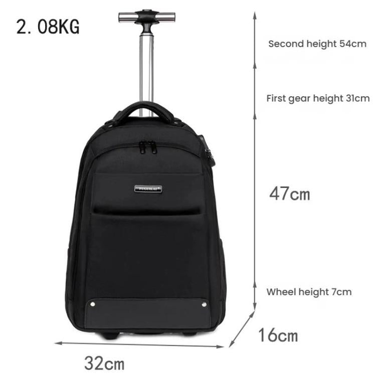 FUGUILAI Wheeled Backpack with Hideable Wheels & Straps, TSA Lock & 2-Stage Telescopic Handle Trolley Backpack for Business Travel, 8800A  Black, 8800A Deep Blue, 8800A Light Gray