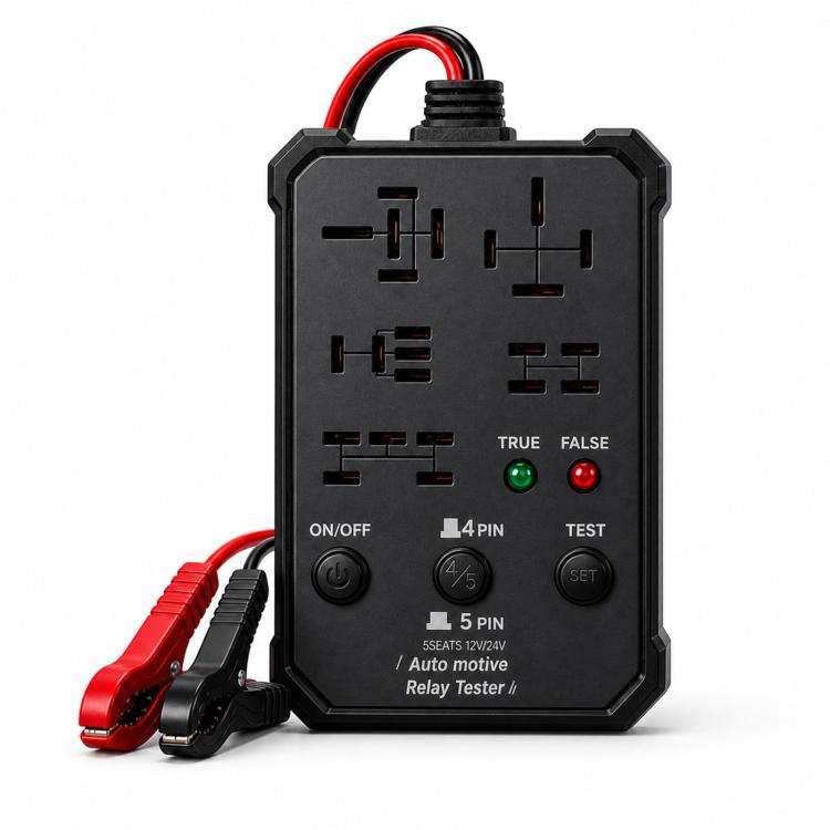 12V 24V Automotive Relay Tester 5-Socket Universal 4-Pin & 5-Pin Auto Relay Diagnostic Tool