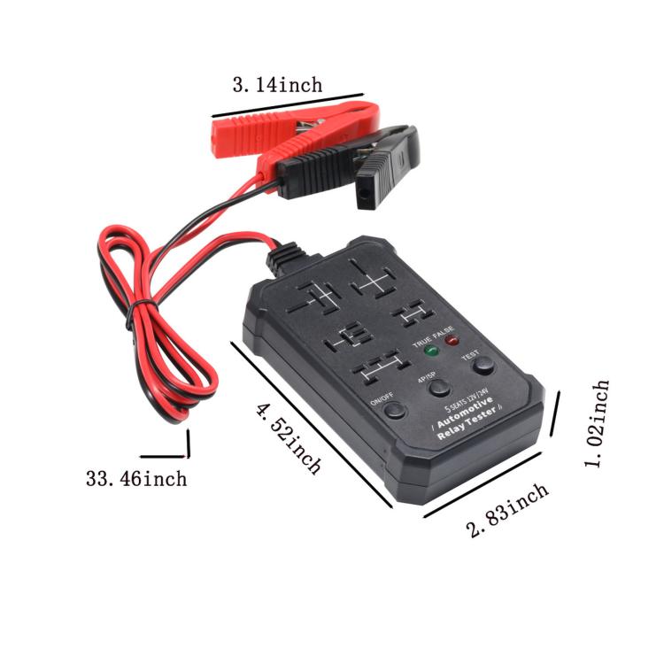 12V 24V Automotive Relay Tester 5-Socket Universal 4-Pin & 5-Pin Auto Relay Diagnostic Tool