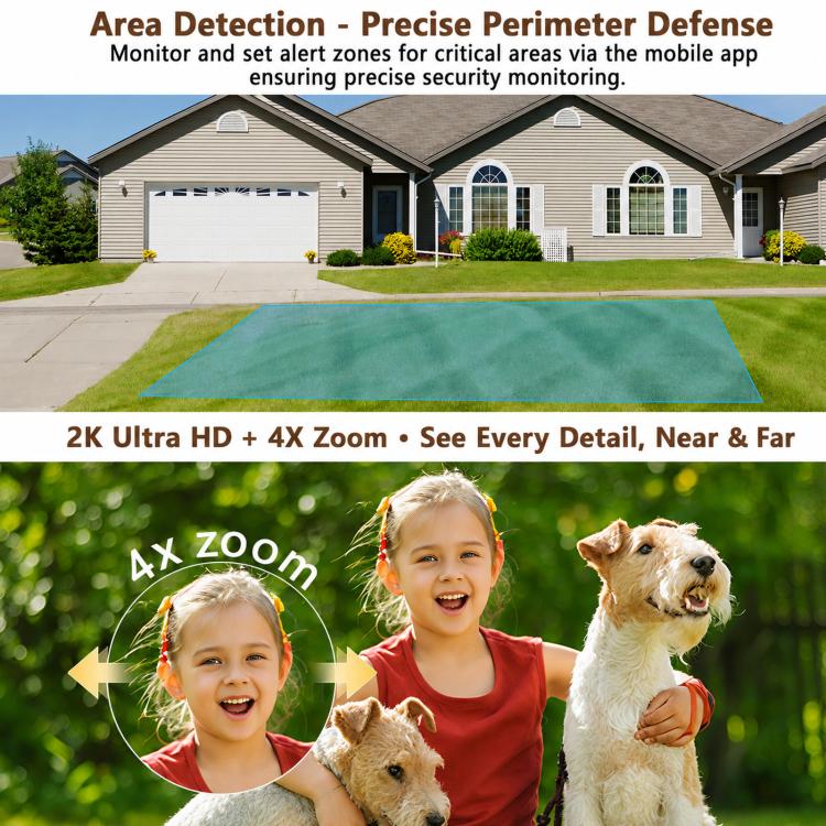2K QHD Smart Window Security Camera – WiFi, AI Detection & Night Vision