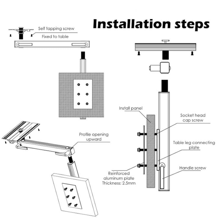 RV Multifunctional Rotatable Telescopic Table Leg Bracket Movable Table Leg Support For Yacht