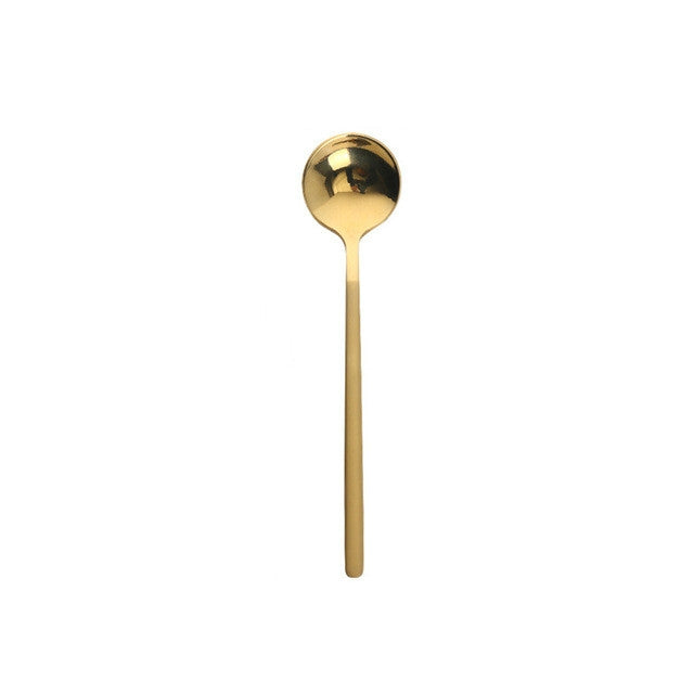 Mini Accessories Coffee Spoon Kitchen Dessertspoon Dining Round Shape Coffee  Stainless Steel Home, 13cm, 15cm, 17cm