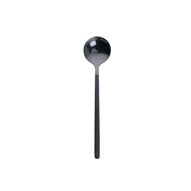 Mini Accessories Coffee Spoon Kitchen Dessertspoon Dining Round Shape Coffee  Stainless Steel Home, 13cm, 15cm, 17cm