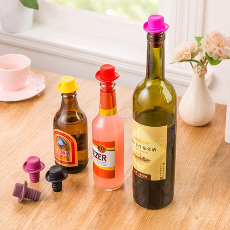 Silica Gel Top Hat Fresh Wine Corks Cruet Red Wine Stopper, 2 PCS Hat Shape(Brown), 2 PCS Hat Shape(Black), 2 PCS Hat Shape(Red Wine), 2 PCS Hat Shape(Yellow), 2 PCS Hat Shape(Red), 2 PCS Hat Shape(Rose Red)