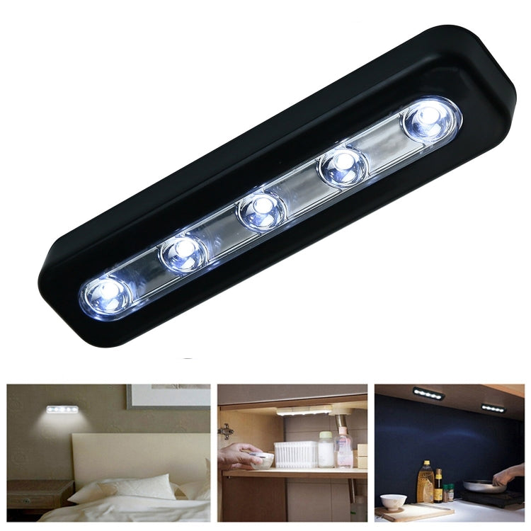 5 LEDs High Lighting Long Touch Light LED Night Light Pat Lamp(Black)