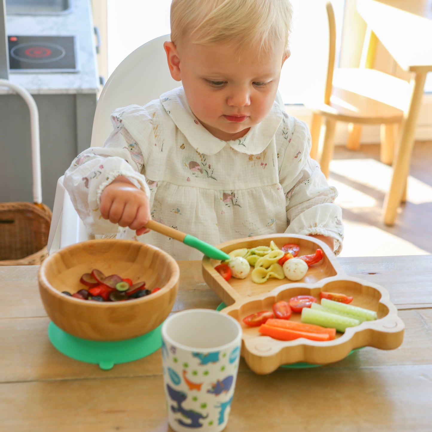 2pc Bamboo Baby Weaning Fork & Spoon Set