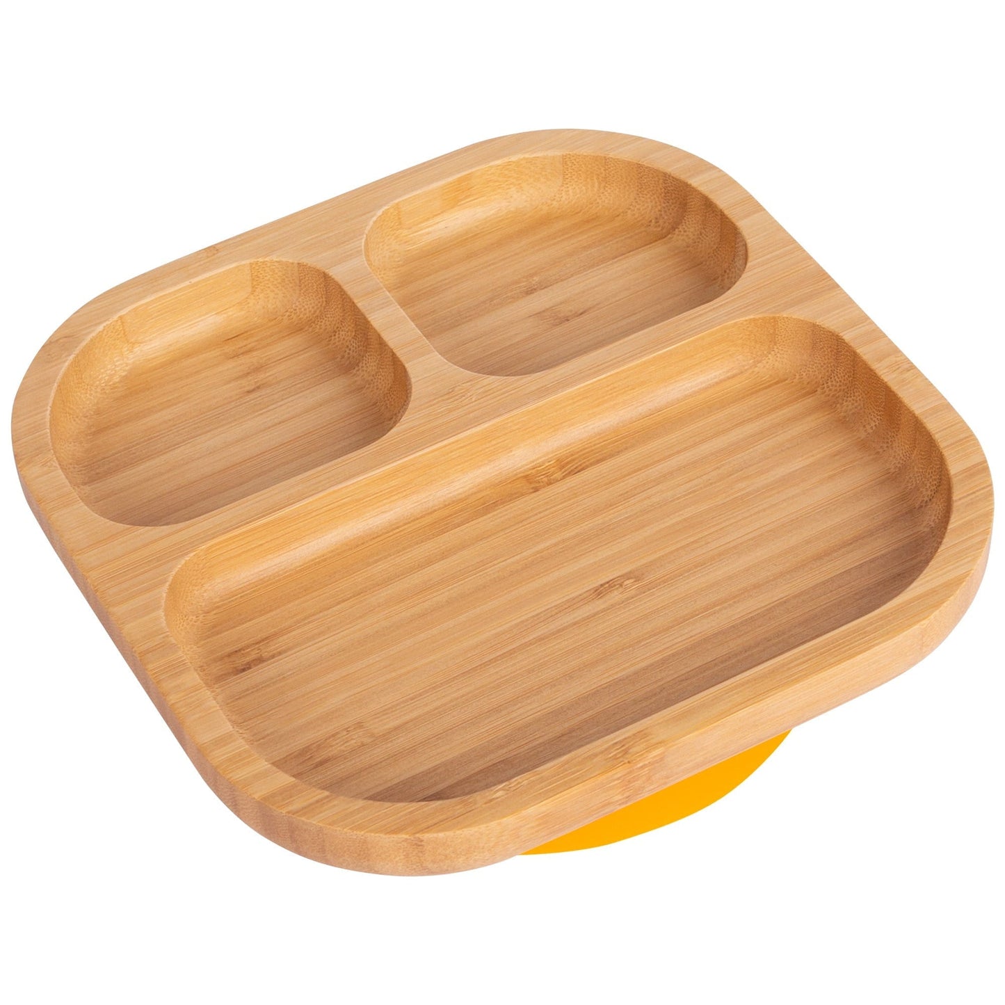 Square Divider Bamboo Suction Plate