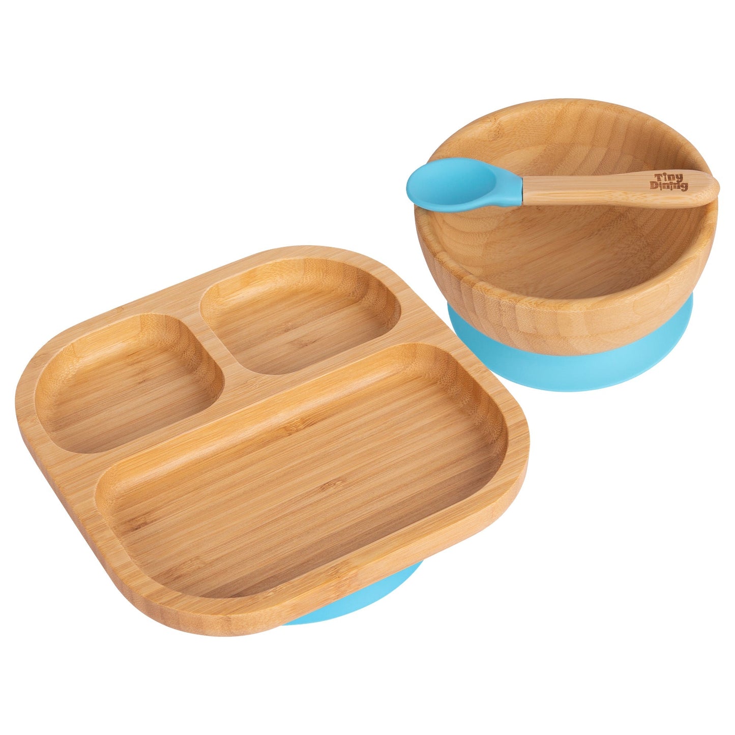 Square Divider Bamboo Suction Dinner Set