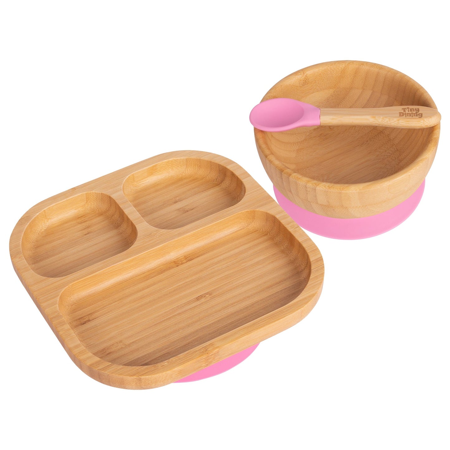 Square Divider Bamboo Suction Dinner Set