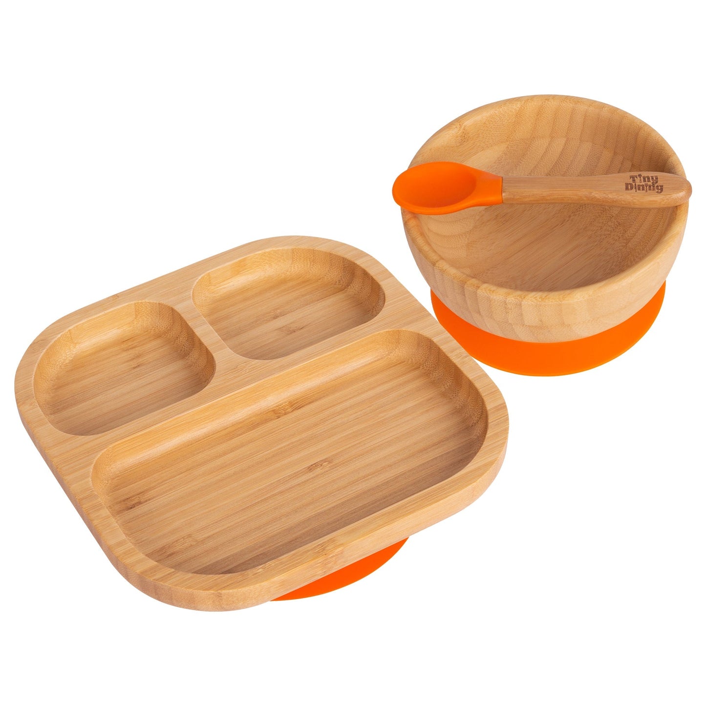 Square Divider Bamboo Suction Dinner Set