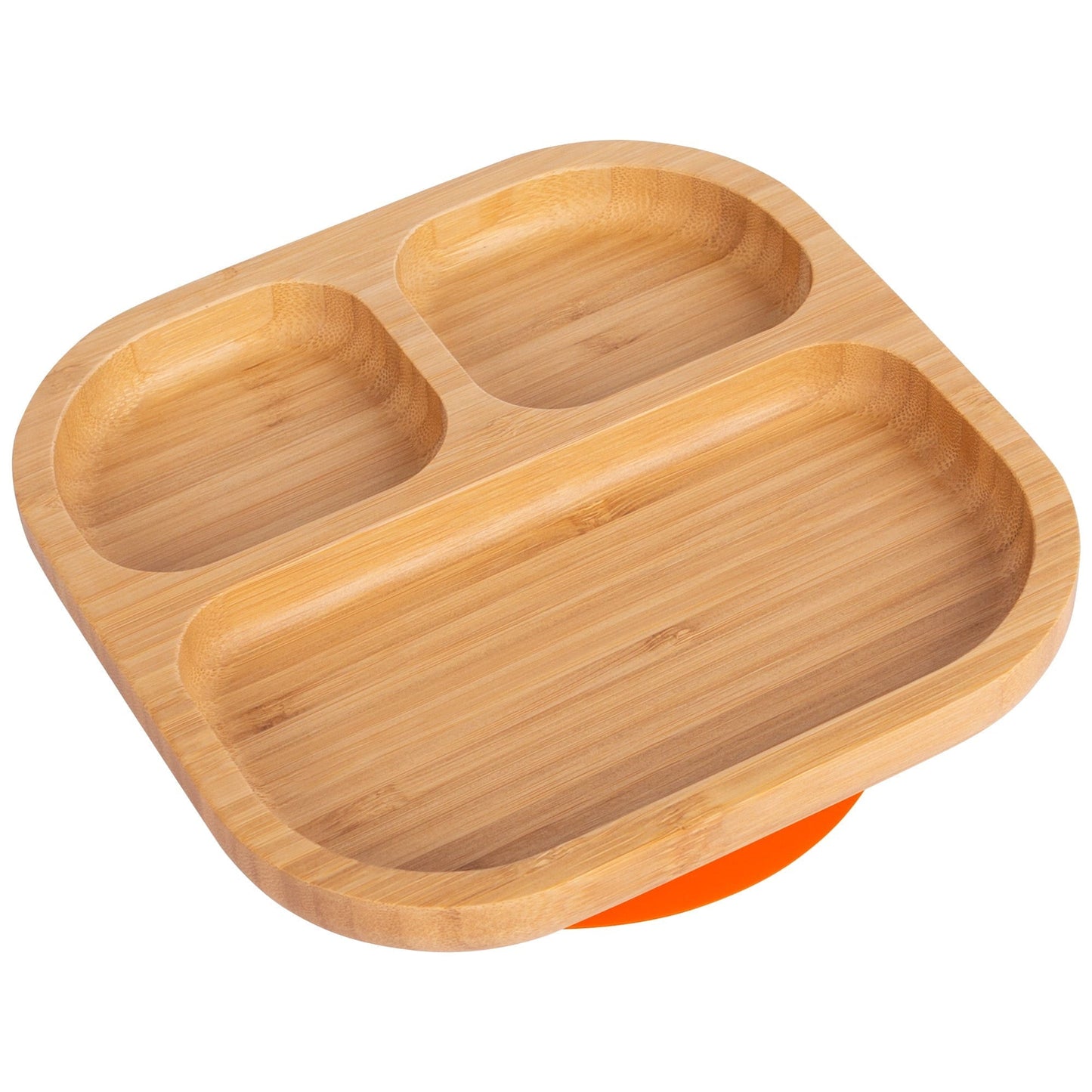 Square Divider Bamboo Suction Plate
