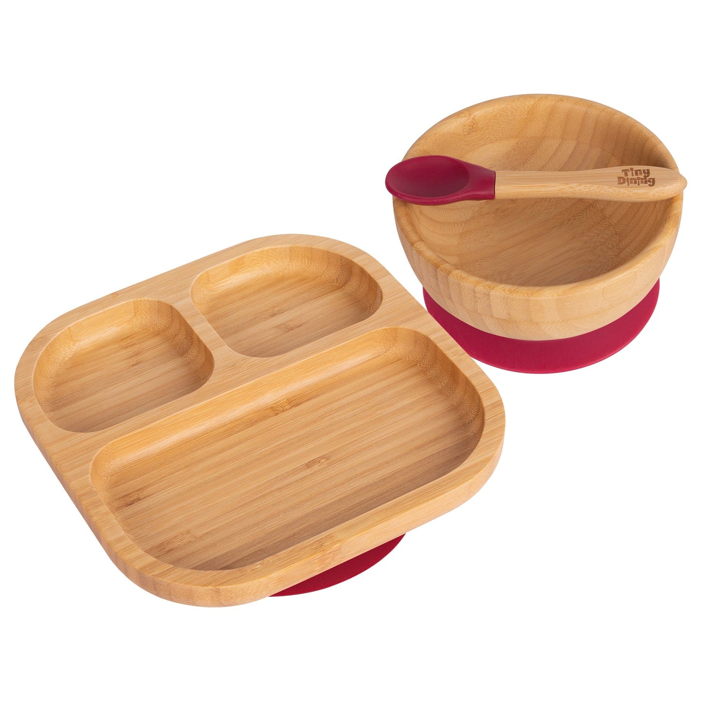 Square Divider Bamboo Suction Dinner Set