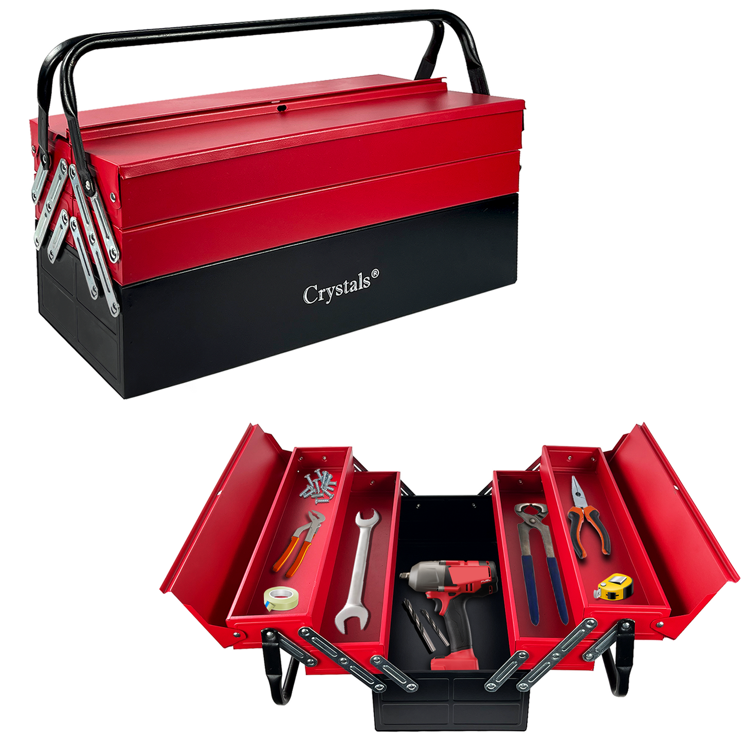 3 Tiers - 5 Trays Metal Tool Box - 470mm