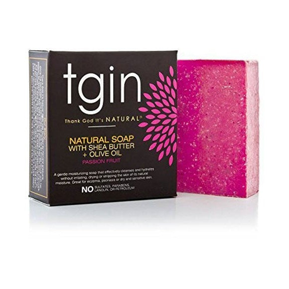 TGIN Natural Soap with Shea Butter, Olive Oil & Passion Fruit for Nourished & Hydrated Skin 113g/3.99 oz