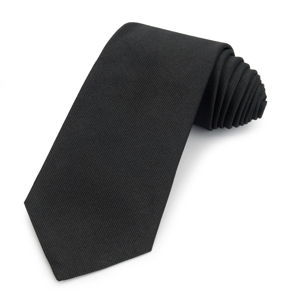 Plain Silk Reppe Tie In Black