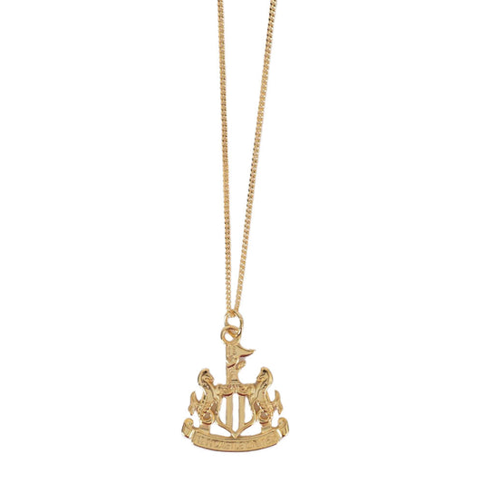 Newcastle United FC 18ct Gold Plated Silver Pendant Chain