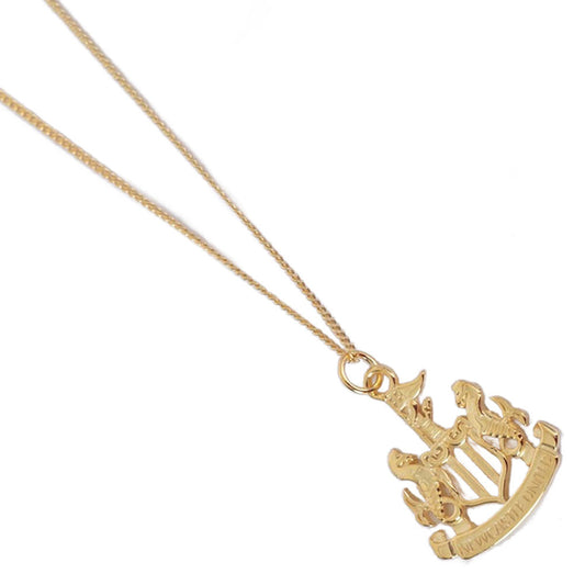 Newcastle United FC 18ct Gold Plated Silver Pendant Chain