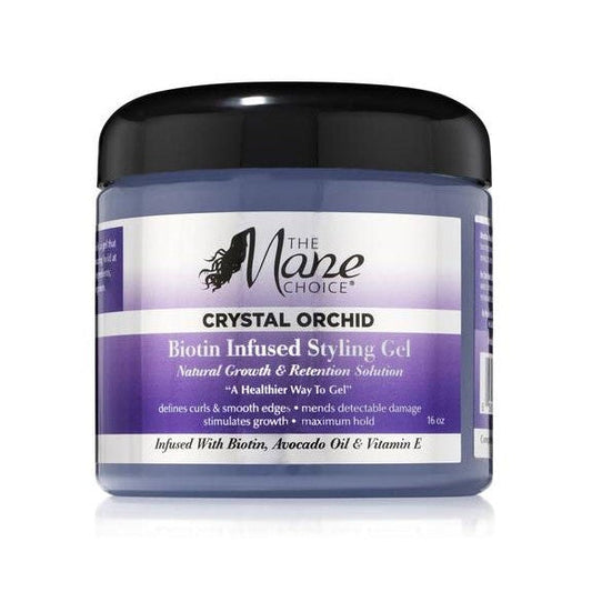 The Mane Choice Crystal Orchid Biotin Infused Styling Gel for Strong Hold & Hair Growth Support for Natural & All Hair Types 16 oz