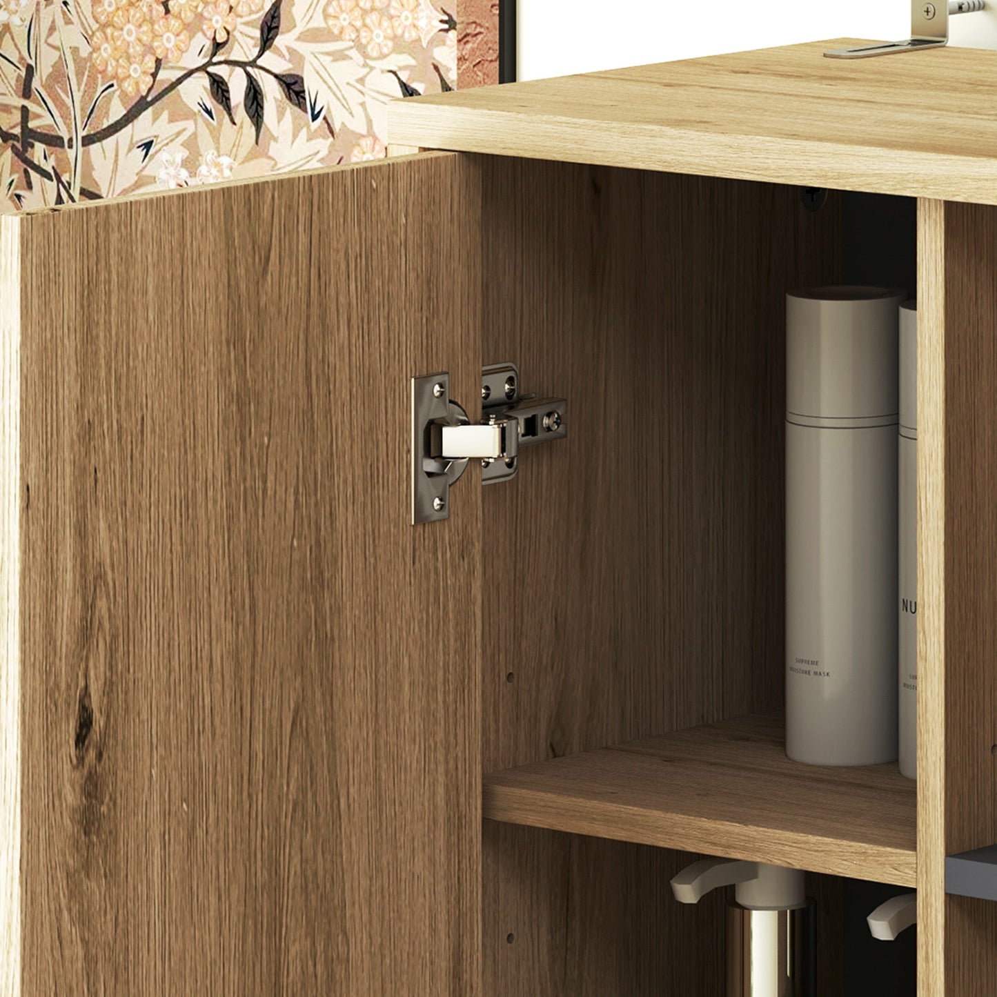 HOMCOM Bathroom Storage Unit with 6 Open Compartments and 6 Shelves