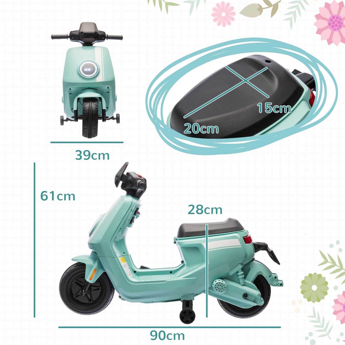 AIYAPLAY 6V Kids Electric Motorbike with Headlight and Music