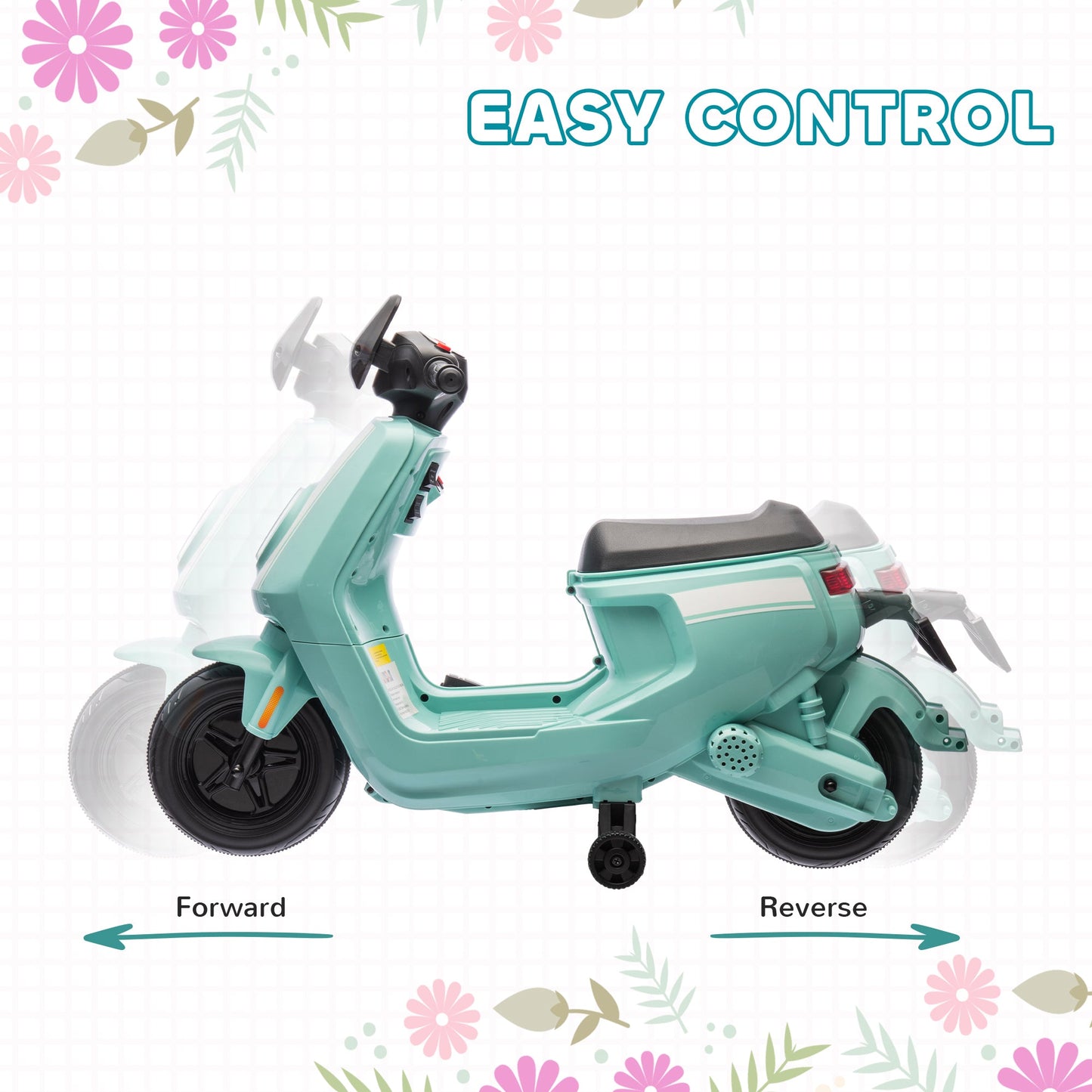 AIYAPLAY 6V Kids Electric Motorbike with Headlight and Music