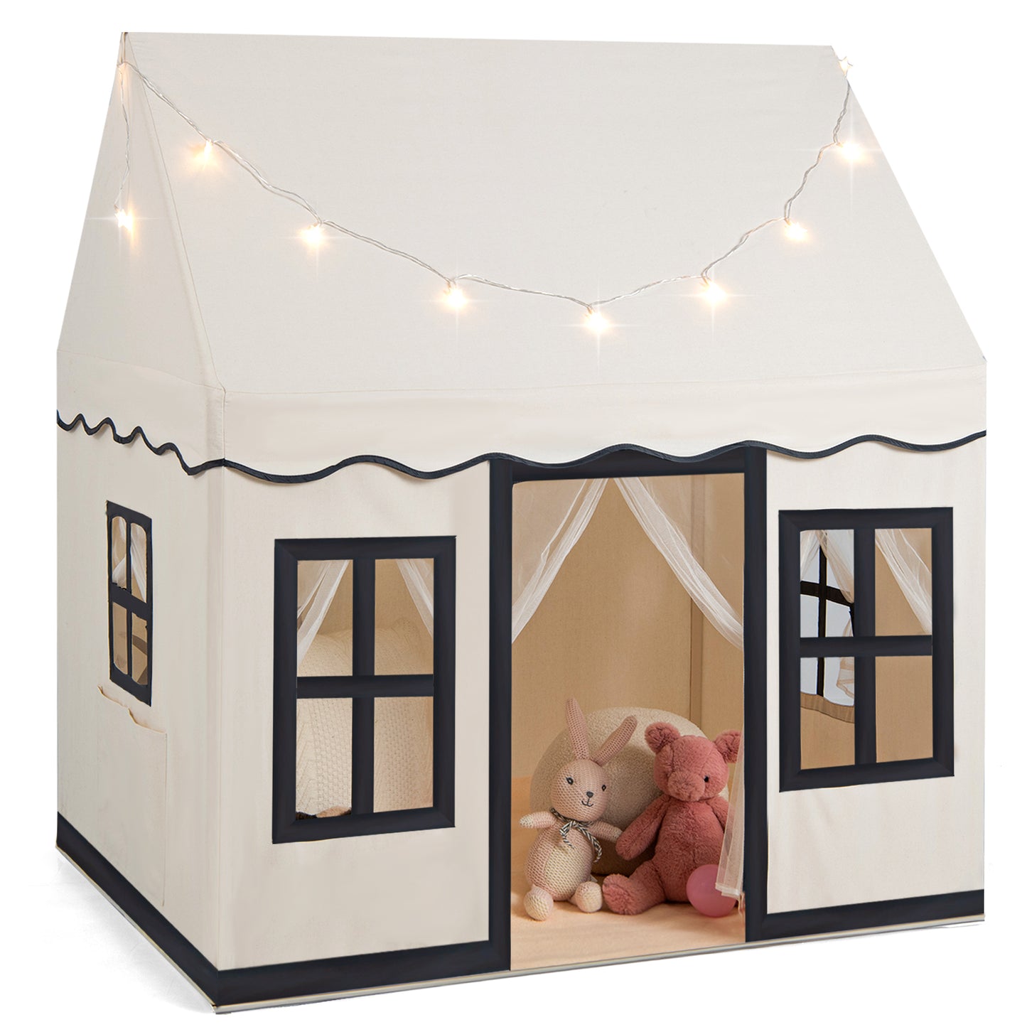 Indoor Kids Play Tent with Star Lights for Children Boys Girls Gift-Pink