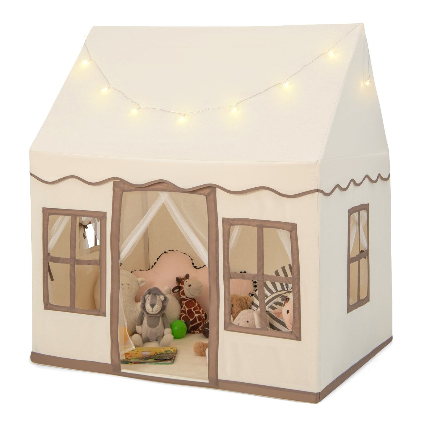 Indoor Kids Play Tent with Star Lights for Children Boys Girls Gift-Pink