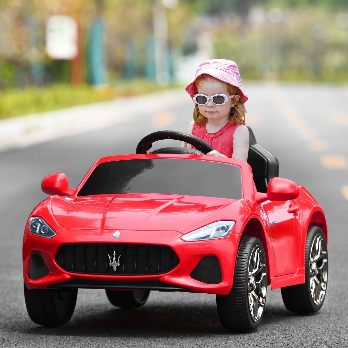 12V Electric Kids Ride On Car for 3+ Years Old Boys Girls-Pink