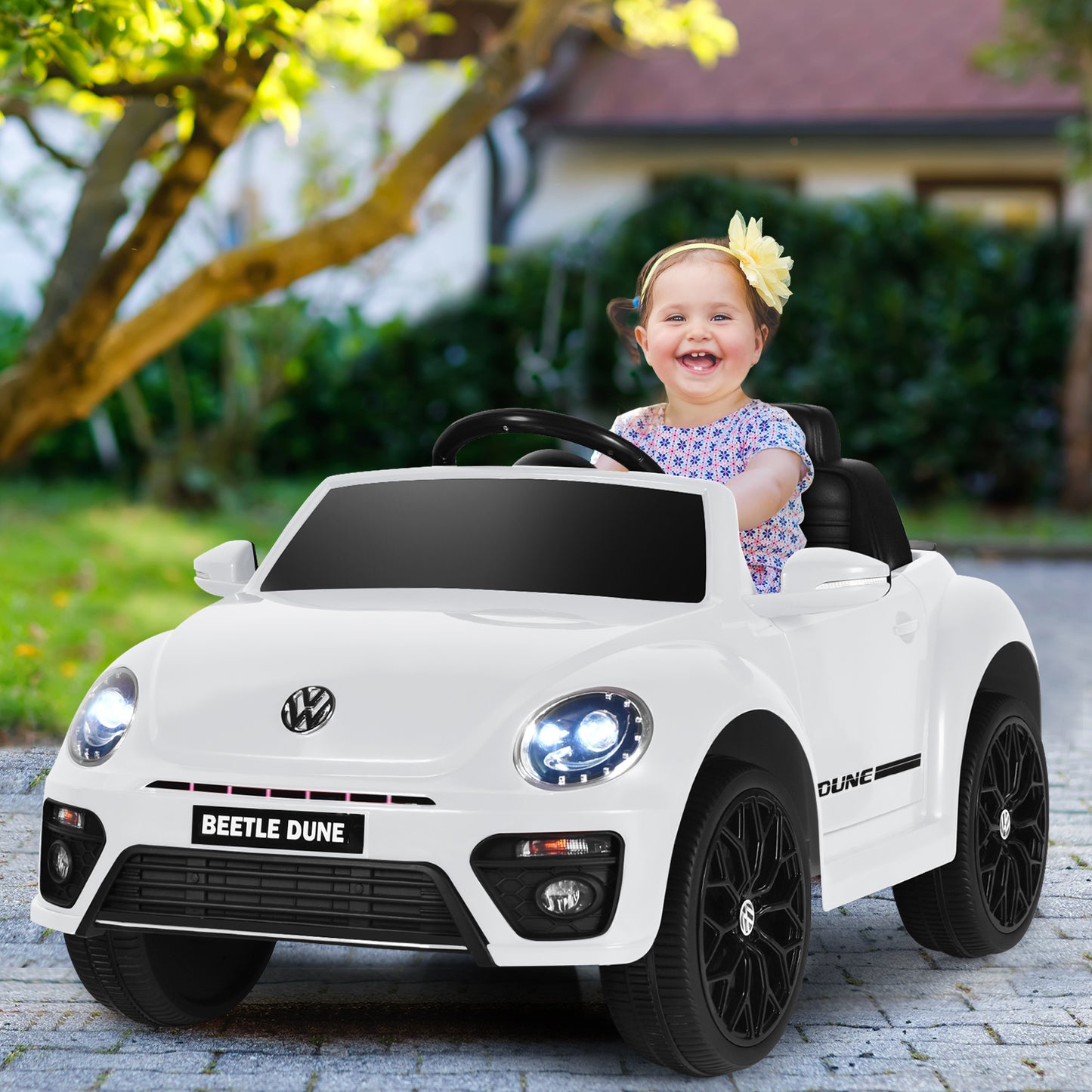 12V Volkswagen Beetle Electric Kids Ride On Car with Remote Control-Pink