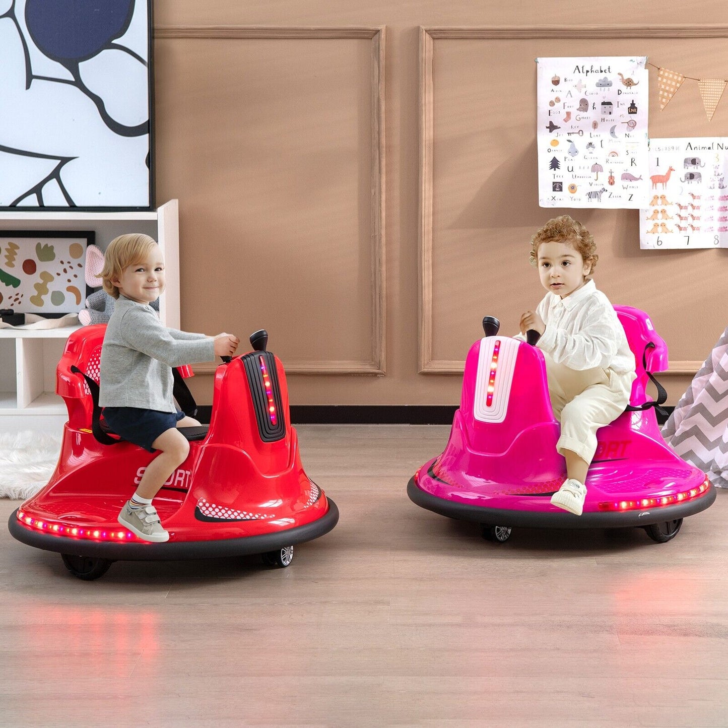 6V Kids Ride On Electric Bumper Car with Dual Joysticks-Blue