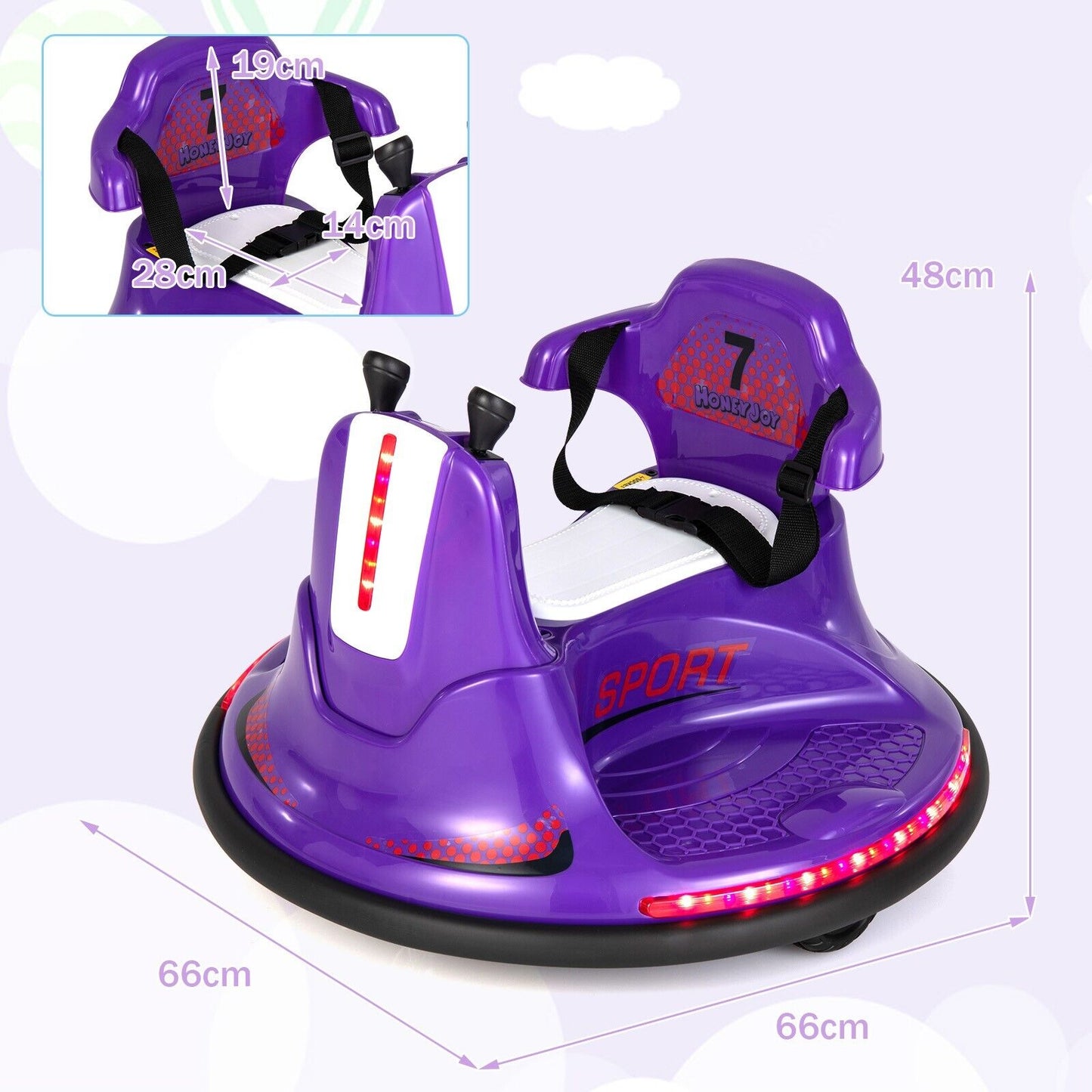 6V Kids Ride On Electric Bumper Car with Dual Joysticks-Blue
