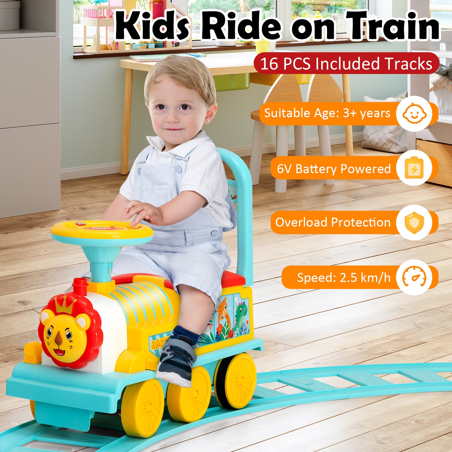 6V Battery Powered Electric Ride On Car for Boys Girls Ages 3+ Years-Black
