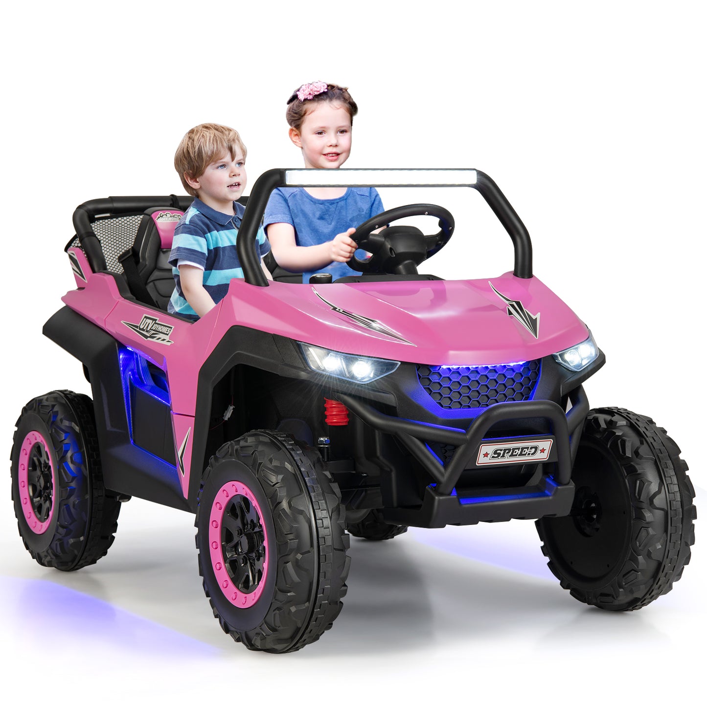 12V Electric Truck Car with Remote Controland Battery Powered UTV-Black