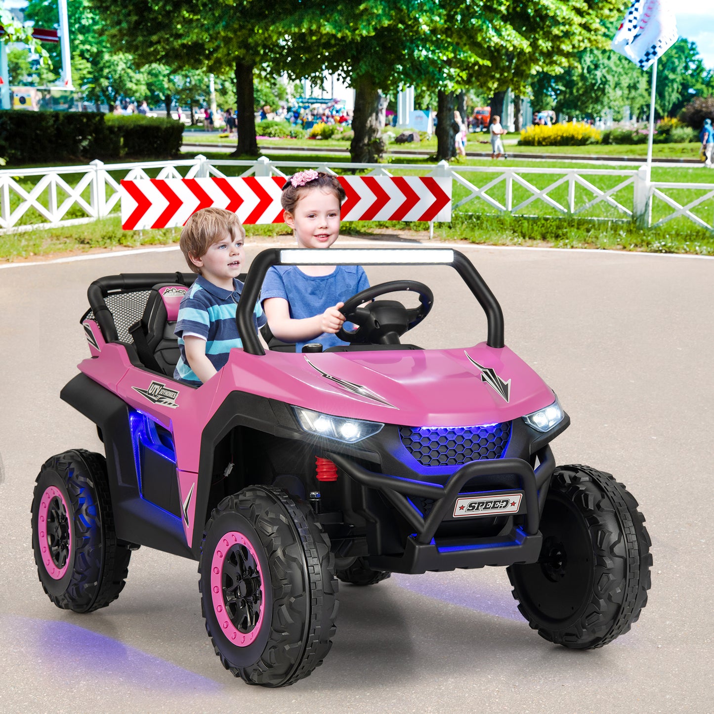 12V Electric Truck Car with Remote Controland Battery Powered UTV-Black