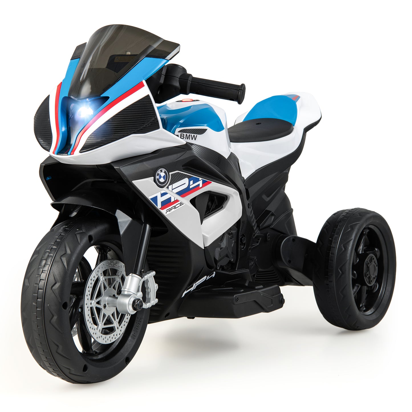 12V Kids Motorcycle Ride-On Toy with Music and Headlight-Blue