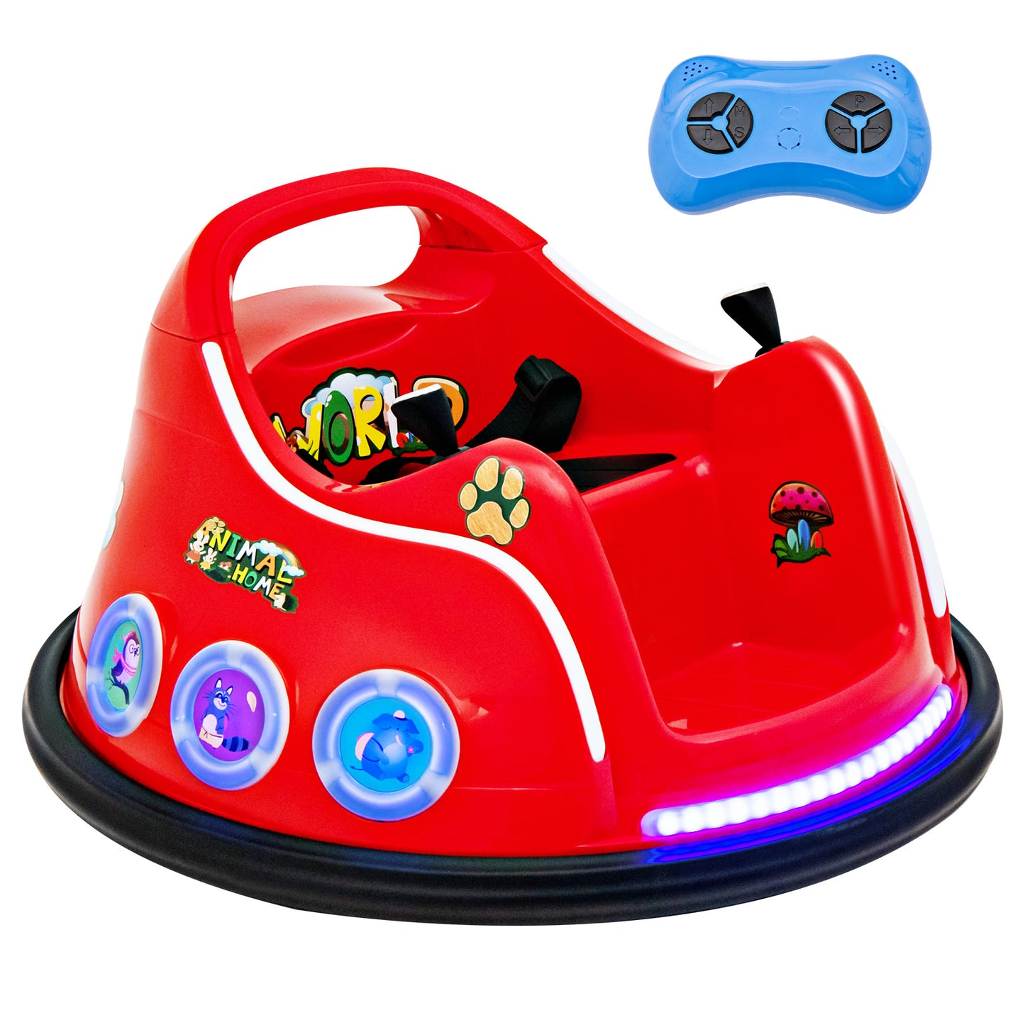 Electric Bumper Car with 360° Spin and Remote Control for Toddlers and Babies-Navy
