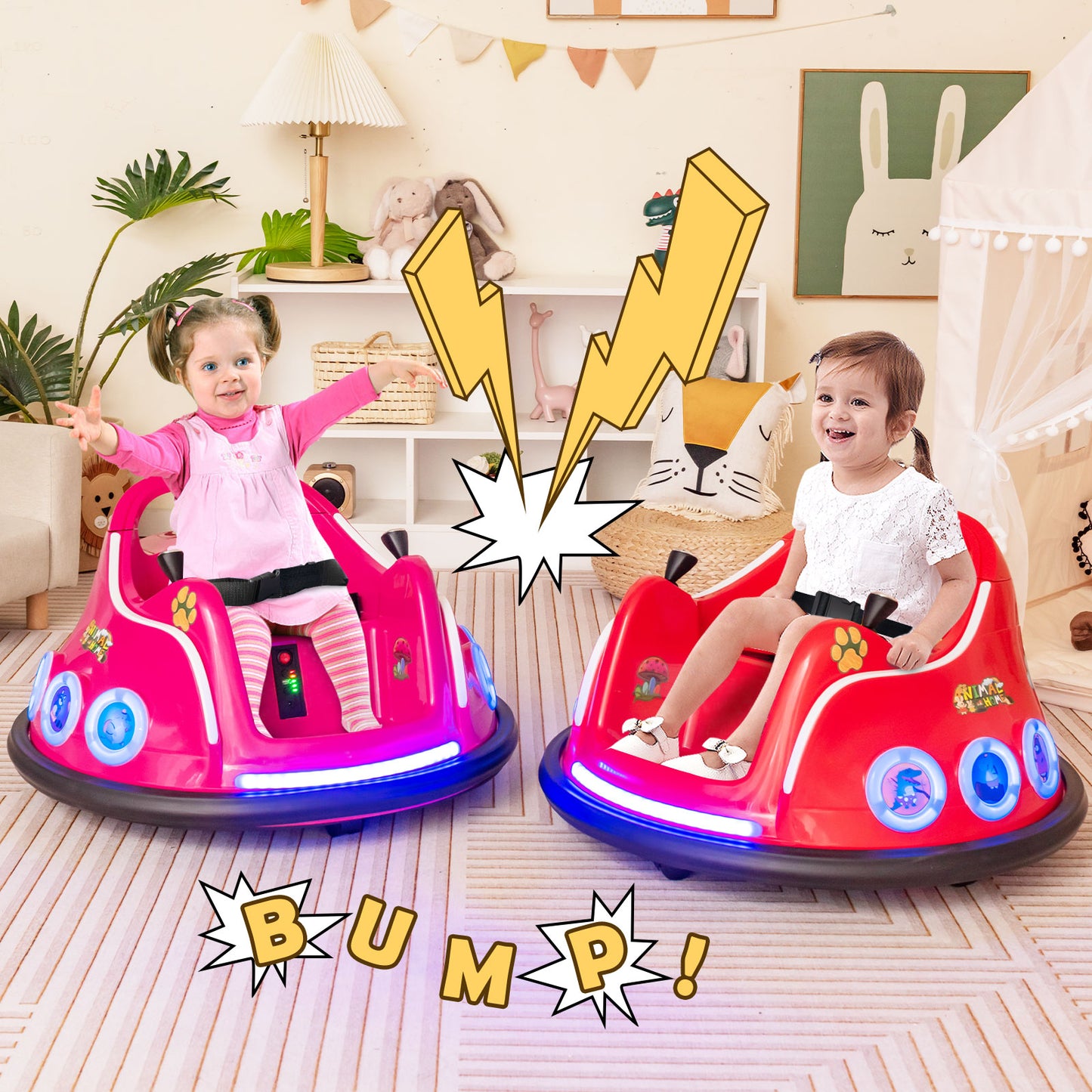 Electric Bumper Car with 360° Spin and Remote Control for Toddlers and Babies-Navy