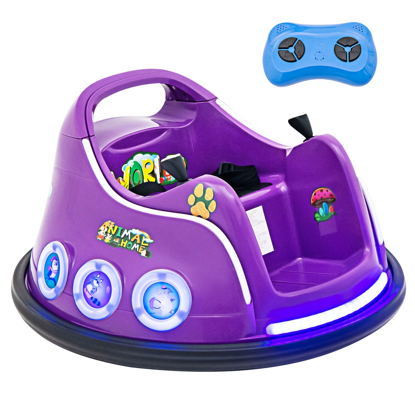 Electric Bumper Car with 360° Spin and Remote Control for Toddlers and Babies-Navy