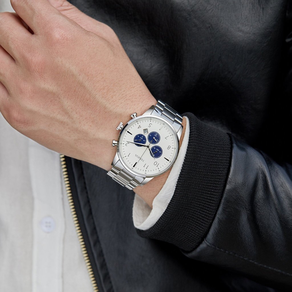 Trnda Men's Stainless Steel Watch, Silver Dial | Trn-Sw43mm