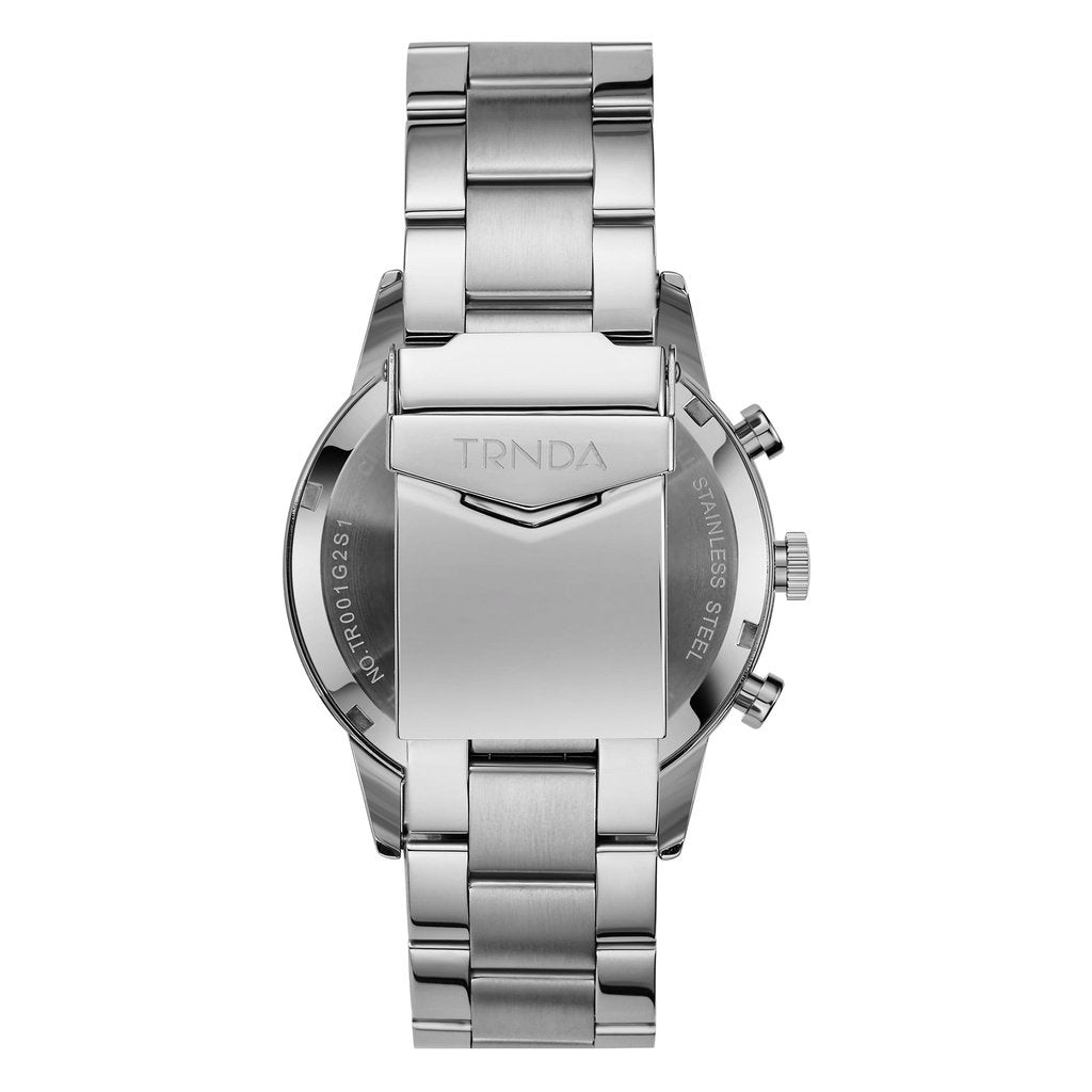 Trnda Men's Stainless Steel Watch, Charcoal Black Dial | Trnda43mm