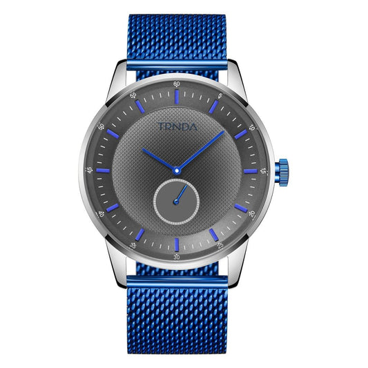Trnda Men's Stainless Steel Watch, Blue Mesh Band | Trnda-43mm